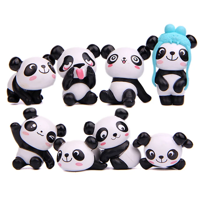 8 teile/satz niedlichen Panda Auto Dekoration Armaturen brett Spielzeug Auto  Auto DIY Cartoon Ornament Innenausstattung