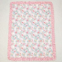 Wholesale Toddler Easter Flannel Children Rabbit Floral Thin Quilt Baby Girl Kids Flower Bedding Fleece Blanket 2