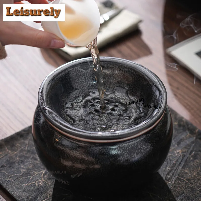 850ML Ceramic Lotus Pod Jianshui Tea Cup Wash Water Washing Slag Tank Tea Dust Cylinder Barrel Chaxi Cafes Accessories Craft