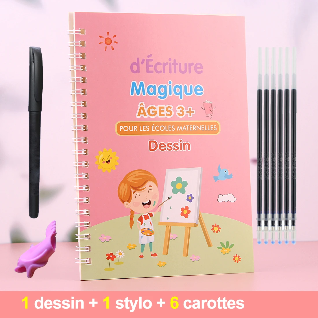 French Copybooks Kids Number Drawing Math With Practice Reusable Magical Pen Free Wiping Children Handwriting Early Learn Book