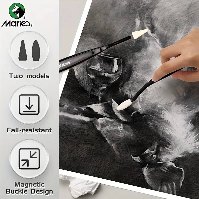 Marie's 23pcs Art Sketch Wipe Knife with Box,Rubbing Blending Brush,Smearing Tool for Sketching,Drawing,Mixing for Adults,Artist 3
