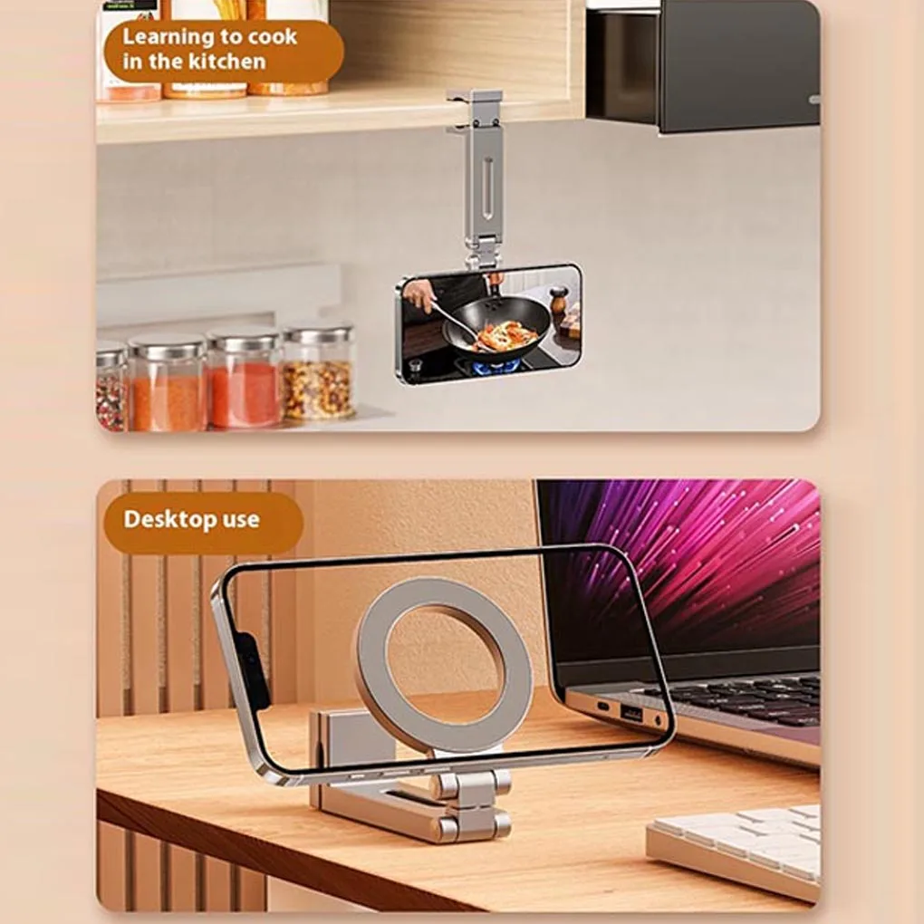 Foldable Universal Magnetic Phone Holder Travel Essentials Flexible Rotation Hands-Free Airplane Phone Mount Phone Accessories