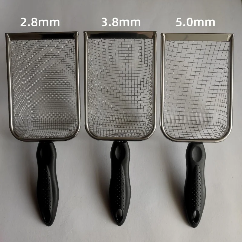Stainless Steel Fine Mesh Cat Litter & Reptile Sand Sifter Shovel