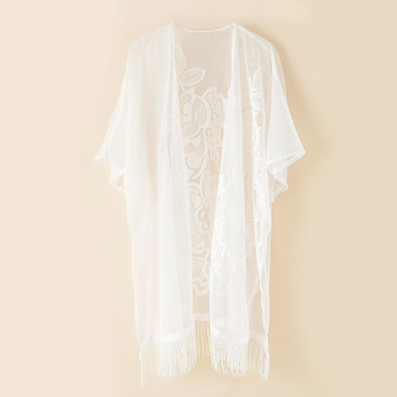 여성용 보호 숄 레이디 할로우 아웃 가디건, 휴일 비키니 블라우스, 통기성 비치 케이프, 섹시한 직송, 여름