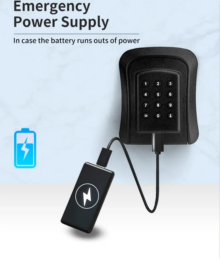 Tuya/TTlock Smart Password Key Box Outdoor IP65 Waterproof Anti-theft Box Safe Security Intelligent ABS/Metal Smart Wall Mount
