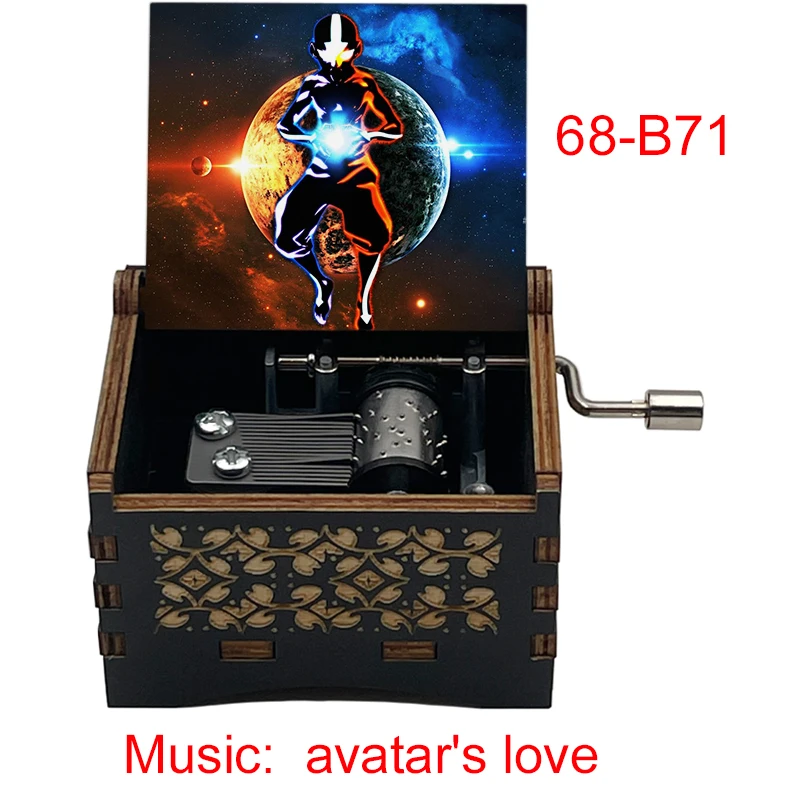 Avatar The Last Airbender Color Printing Wooden Music Box Melody Avatar's Love Hand-operated Type Movement Home Decoration Gift