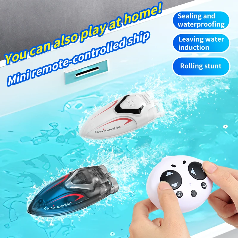 Mini Rc Boat Children Toys Remote Control Ship for Pool Radio-Controlled Speedboat Kids Gift Waterproof Water Electric Toys 2