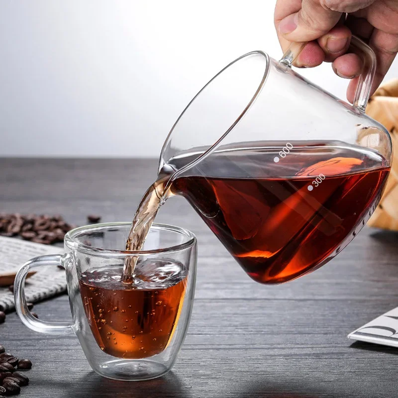 400ml 600ml Coffee Server Pour Over Glass Range Dripper 01 02 Heat Resistant Coffee Kettle Brewer Drip Share Pot coffee maker coffee pot coffee kettle pour over coffee maker coffee server