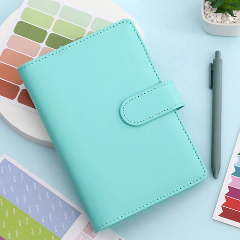 A5/A6 Budget Binder Planner Notebook Cover PU Loose-leaf Handbook 6 Holes Binder Diary Agenda Paper Cover School Stationery