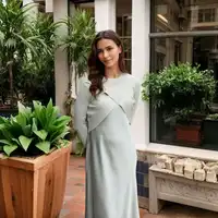 Robe longue en Satin pour femmes, mode élégante, haut tricoté, ensemble assorti, Maxi, longueur au sol, vêtements chics décontractés, été 2025 1