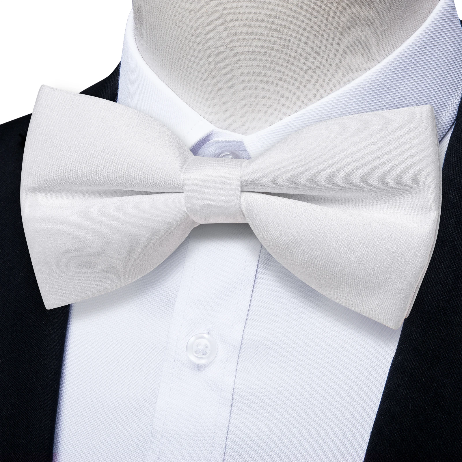 

Fashion Father-son Bowtie White Butterfly Luxury Bow Tie For Men and Boy Wedding Party Accessories Silk Solid Neckties Yourties
