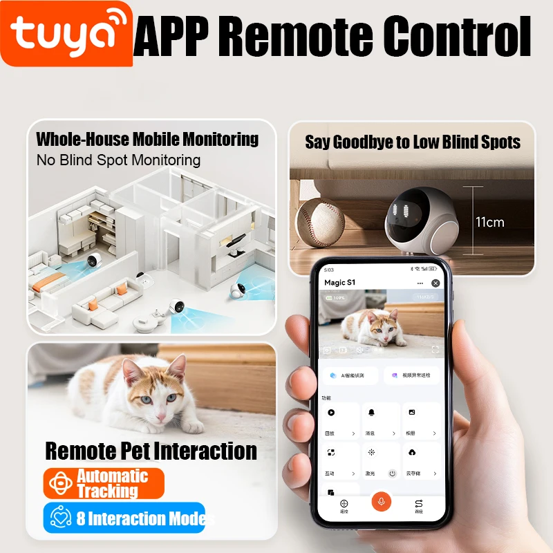 2025Famue Automatic Charging Robot Camera HD 5G WIFI IP Camera Pet Mobile Tracking Night Vision CCTV Remote View TUYA APP Camera 4
