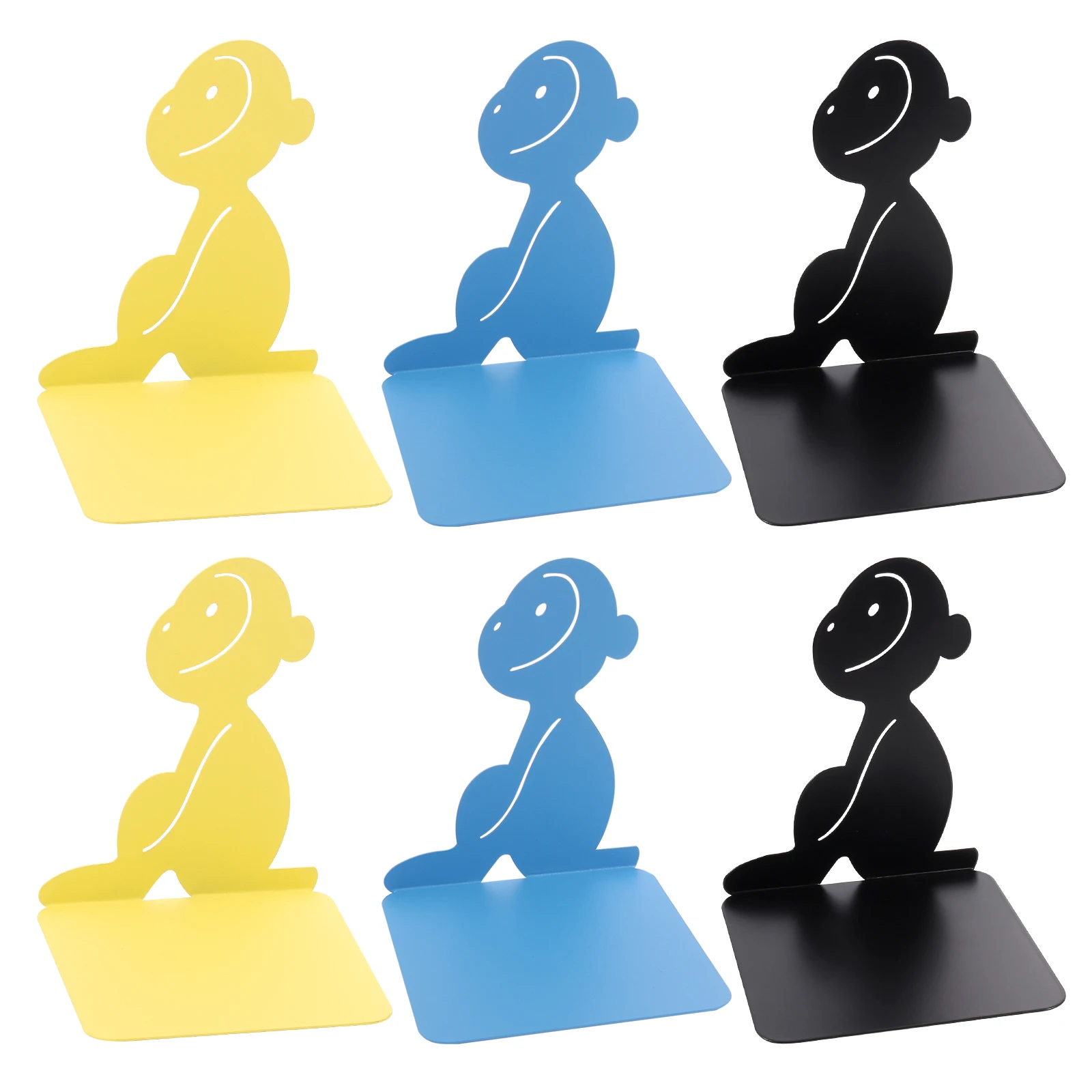 

New Style 4Pcs Monkey Book Ends Heavy Book Iron Bookends Organizer Book Stand Shelf Book rack Stand Iron Home Desk Stationery