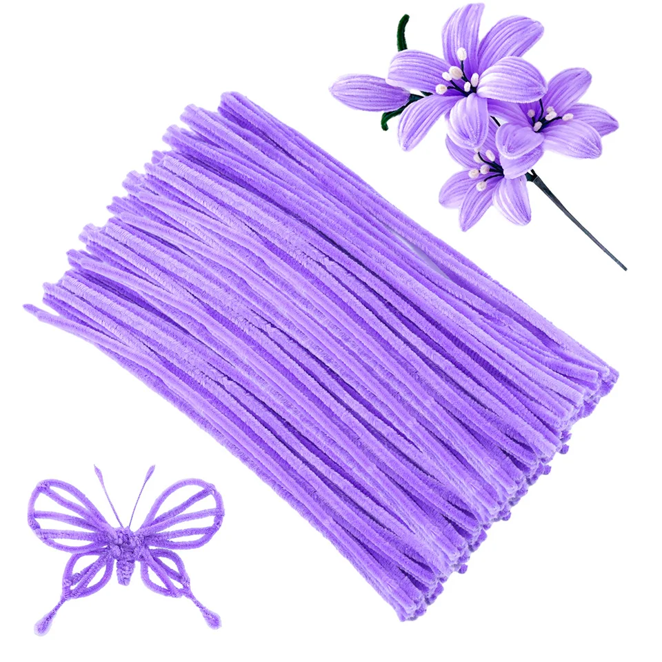 Colorful Chenille Stem Pipe Twisted Rod Christmas Party Supplies for Festivals Decorations Home DIY Handcraft Arts 100Pcs IMZAY chenille stem supplies