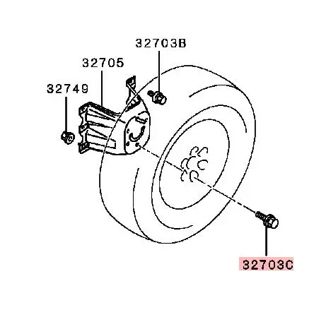 PAJERO V73V93V97 SPARE TIRE CARRIER BOLT MR510338