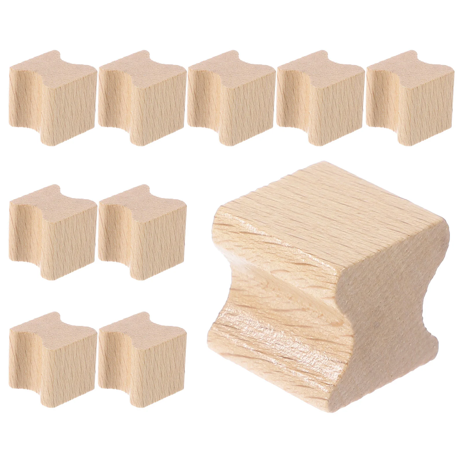 

10pcs Smooth Wood Stamper Self Making Blank Seal Carving Use Accessory Diy Seal