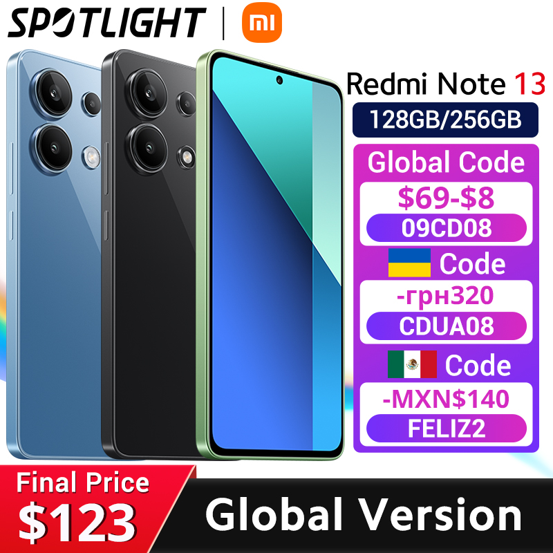 Xiaomi Redmi Note 13 [World Premiere] Global Version SnapdragonÂ® 685 Smartphone 108MP camera 120Hz AMOLED display 33W charging