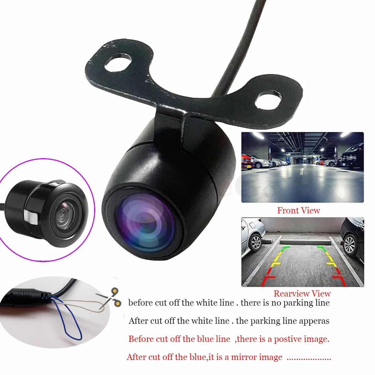 Car Backup CCD Front Rear View Camera 170 Degree Wide Angle Waterproof Without Guide Line Auto Parking Sensor System rear camera rear view camera front and rear cameras