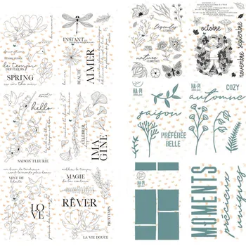 DIY 스크랩북 사진 앨범 장식 클리어 스탬프 시트, 프랑스 클리어 스탬프 및 커팅 다이, 씰, A6500, 신제품