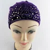 Middle Eastern Muslim Women's Velvet Headscarf Hat Fashionable Rhinestone Hair Care Hat Arabic Pullover Care Hat 4