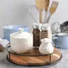 Multipurpose Wooden Revolving Spice Rack and Storage Tray for Kitchen Cabinets 4