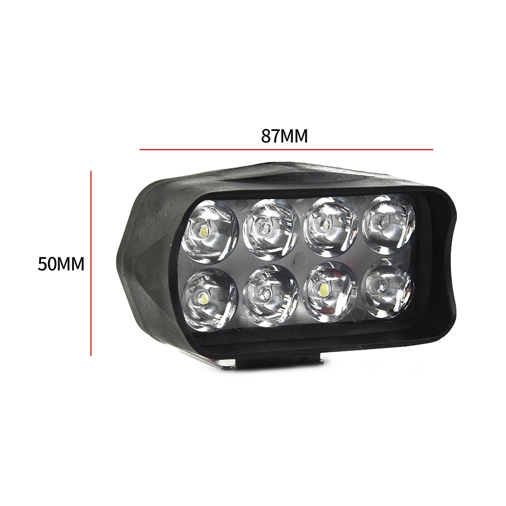 

DC 12-85V 12W Motorcycle Electric Bike Driving Lamp 6000K 1200LM Rear View Mirror Reflector Light Motor Modified Spotlight