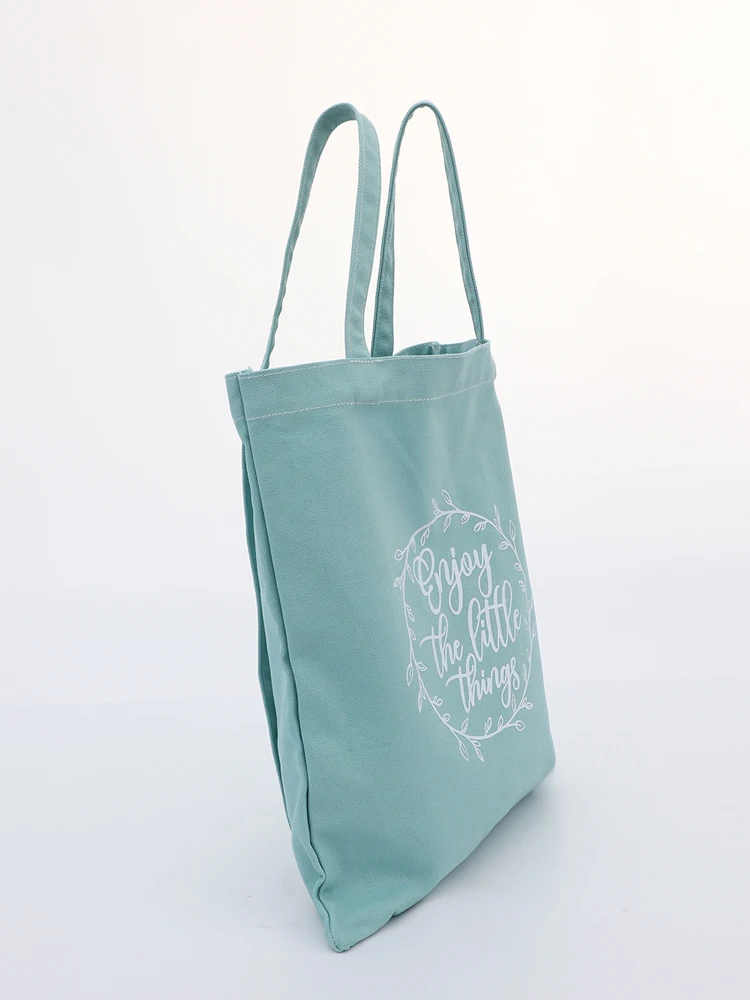 Nature Cotton Canvas Backpack Shoulder School Bag Blue Tote Bag For travel Student College Bag