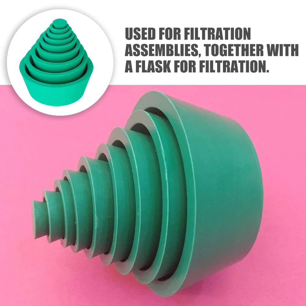 9pcs /Set Rubber Buchner Funnel Holder Filter Supporting Sleeve Plug For Filter Bottle Chemistry Laboratory Liquid Transfer