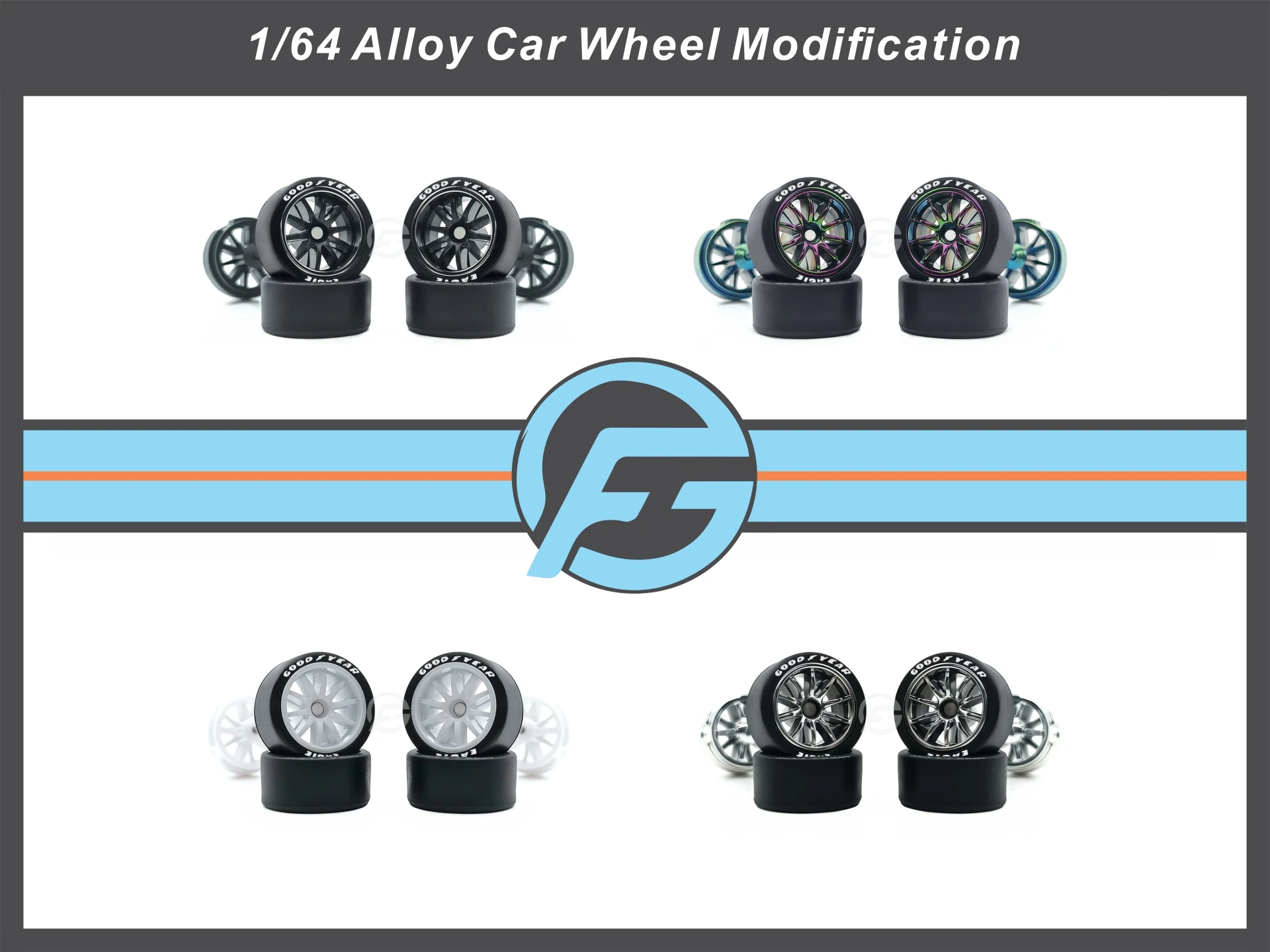 FANSGUY 1Set 11.2mm 1/64 Adult Car Model Wheel Parts Detachable Smooth Tires MMS-D/DP Series