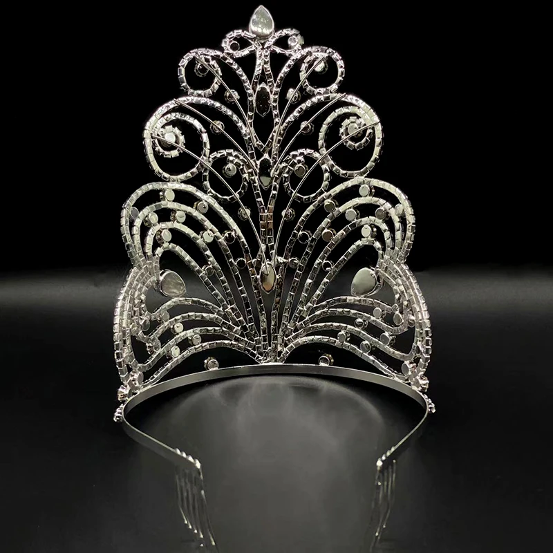 Levery Large Tall Bridal Tiara Crown Beauty Pageant Hair  display picture 1