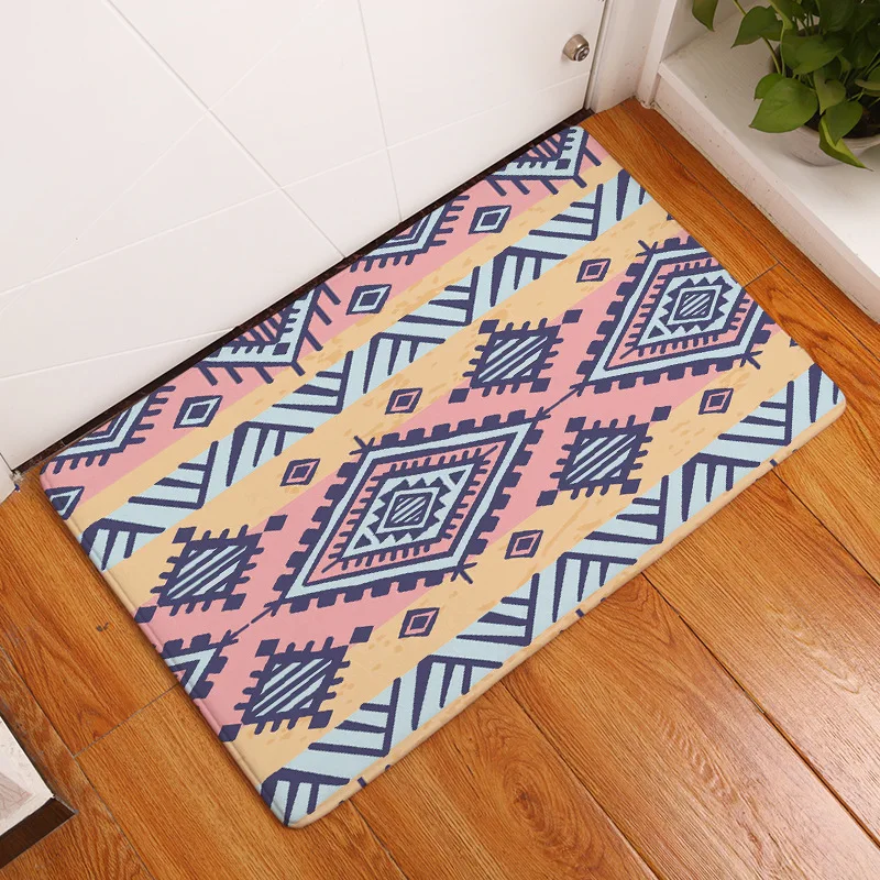 

Retro Ethnic Pattern Carpet Living Room Rug Home Entrance Hallway Balcony Doormat Bedroom Kitchen Bathroom Anti-Slip Floor Mat