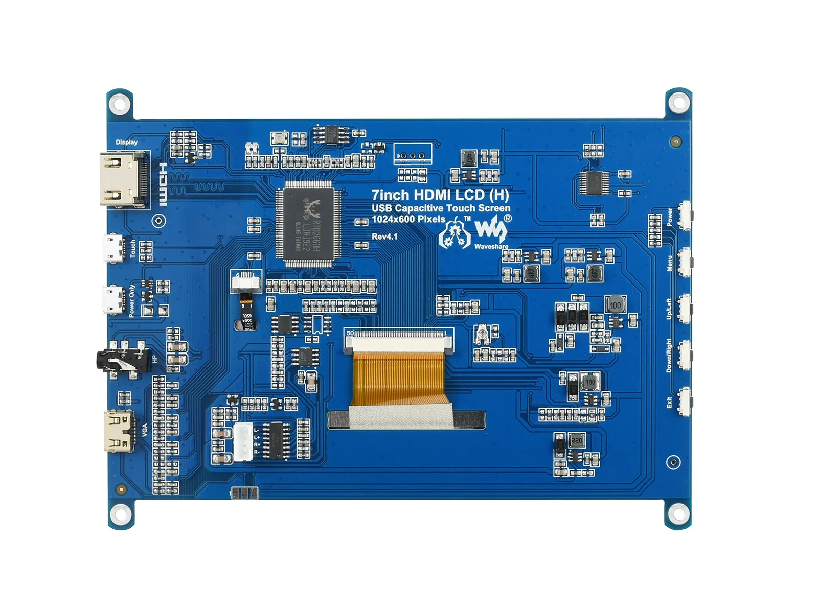 Waveshare 7 ġ HDMI LCD (H) ǻ  1024*600 IPS  뷮 ġ ũ,   Jetson  Win10  