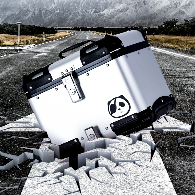 

Motorcycle trunk moto bike luggage trolley Aluminum alloy pull rod box 45L
