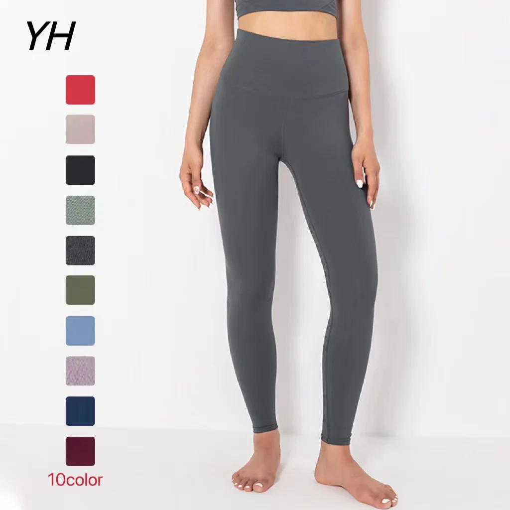 2023New Lulu Sport Leggings High Waist Yoga Pants with Pockets Tummy  Control Workout Running Yoga Leggings for Women - AliExpress