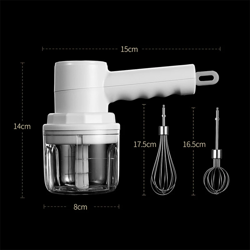 Wireless 3 Speed Mini Mixer Electric Food Blender Handheld Mixer