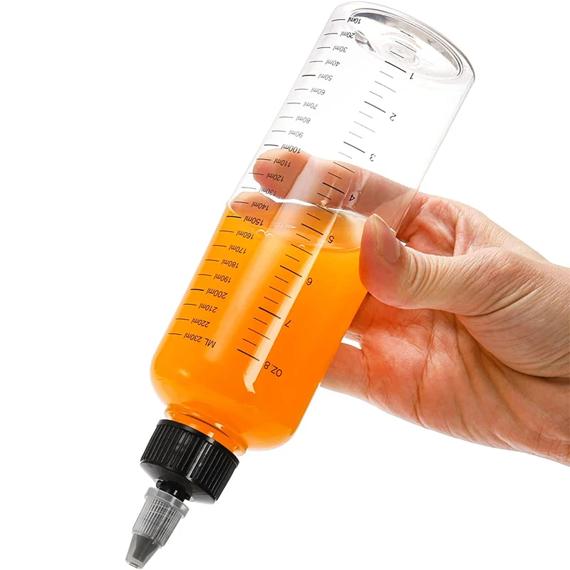 Empty Plastic Graduated Bottle Oil Drop Bottle Liquid Sample Paint Mixing Pigment Color Emulsion Bottles 10pcs 30ml-500ml