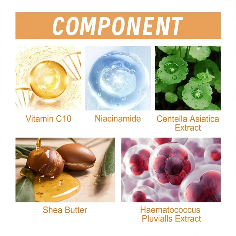Vitamin C Facial Essence Hyaluronic Acid Dark Skin Brighten Serum Fade Fine Lines Moisturizing Repair Dull Serum Face Skin Care 4