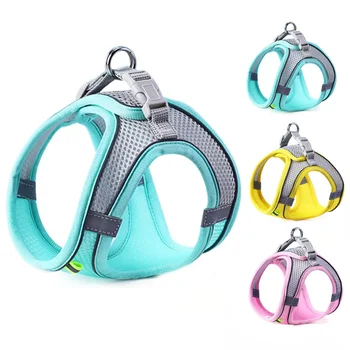 S38f402f00a8e45ebbaa89aa648b7322fU.png Cat Dog Harness Vest Chest Rope Set Reflective Breathable Adjustable Pet Harness for Small Medium Dogs Outdoor Walking