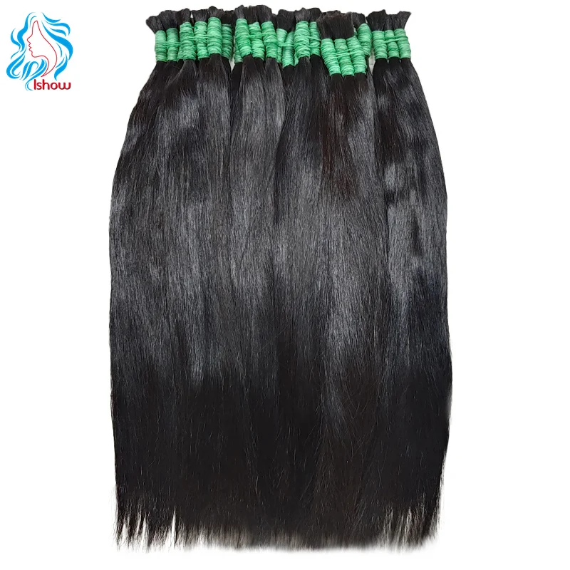Wholesale Human Hair Bulk For Braiding Natural Color Straight Indian Hair No Weft Braiding Bulk Hair Extensions For Women 50g 6