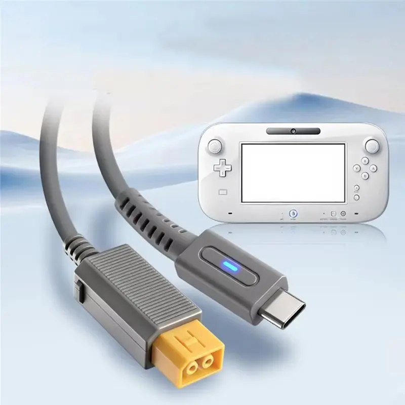 A97I- Wii U 콘솔용 USB C 전원 공급 케이블 1.8M 타입 C 45W PD 충전 케이블 Wii U 게임 콘솔 충전 케이블