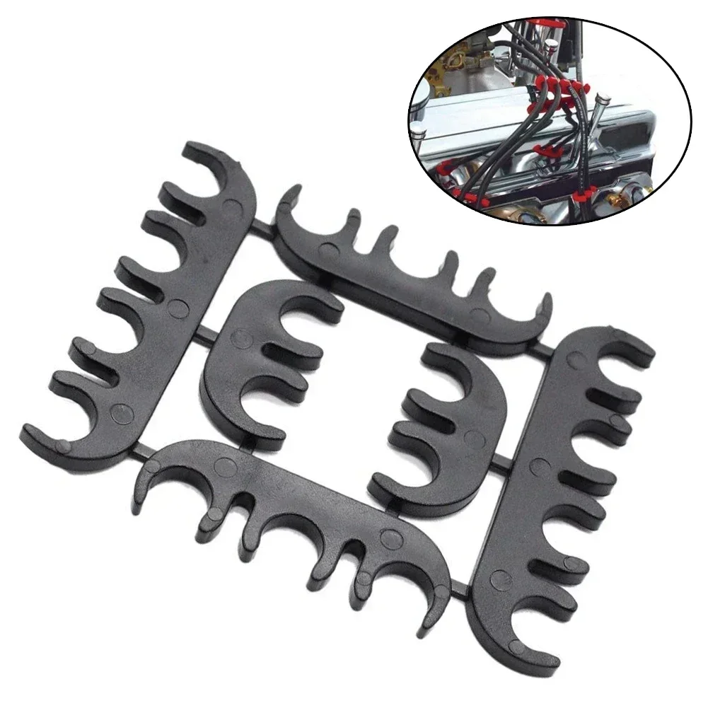 Gxencks Aluminum Spark Plug Wire Divider Kit 42502 - 7-8mm Wire Separator, Black