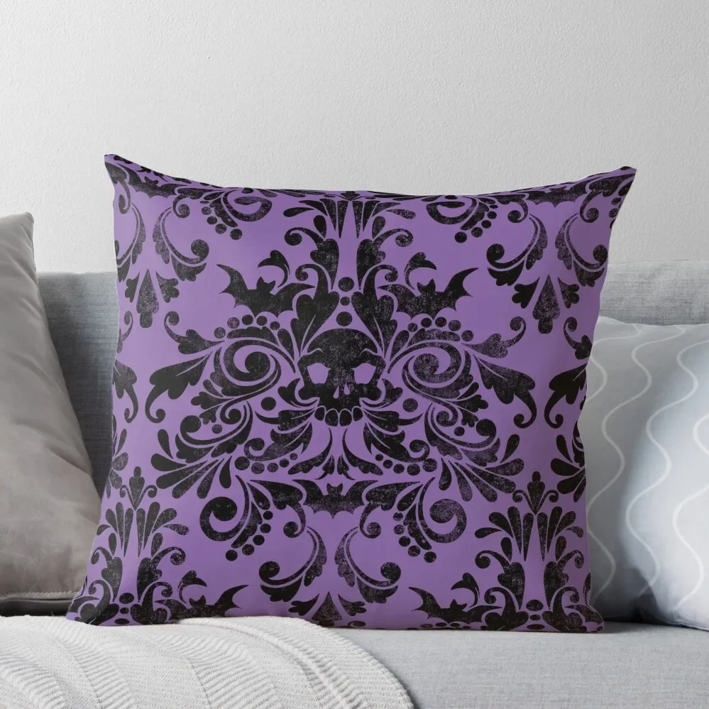 

Skull Damask Pattern Throw Pillow Decorative Cushions For Luxury Sofa Marble Cushion Cover Ornamental Pillow