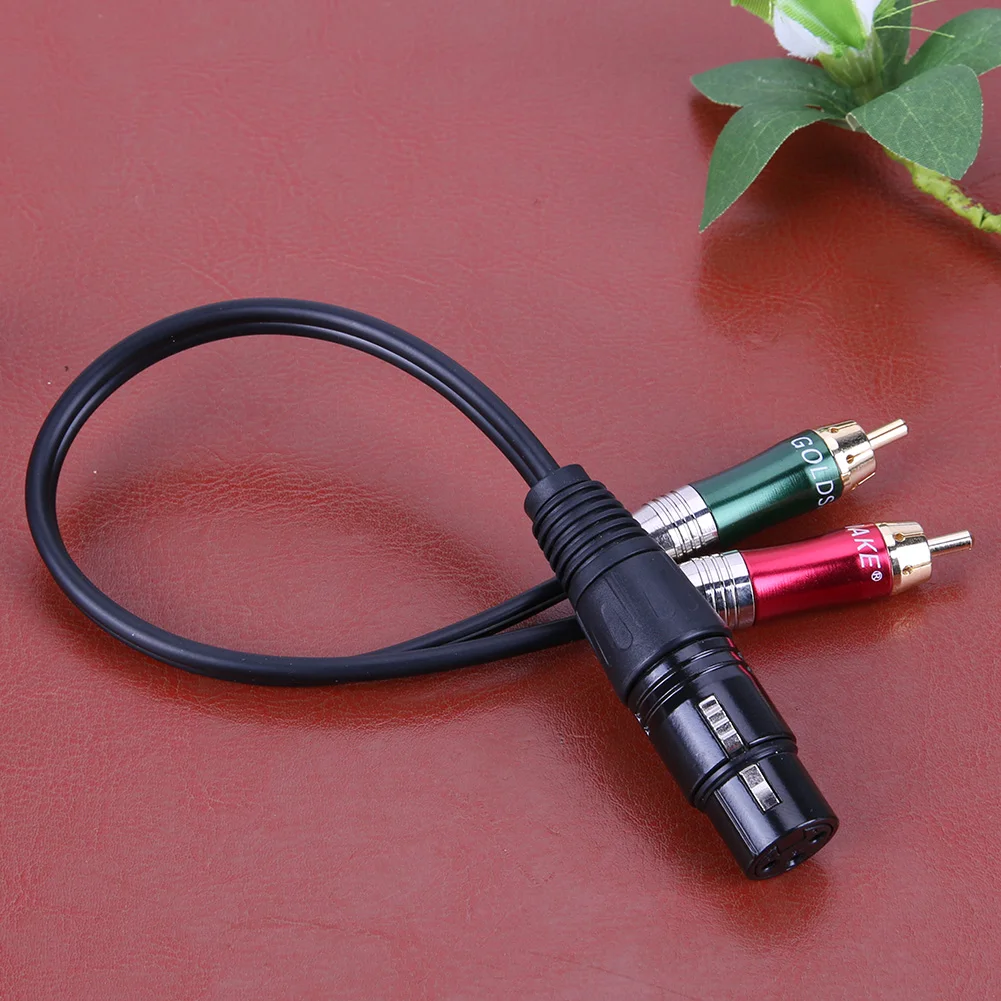 3핀 XLR 암-2 RCA 수 케이블 오디오 어댑터 케이블 금속 커넥터