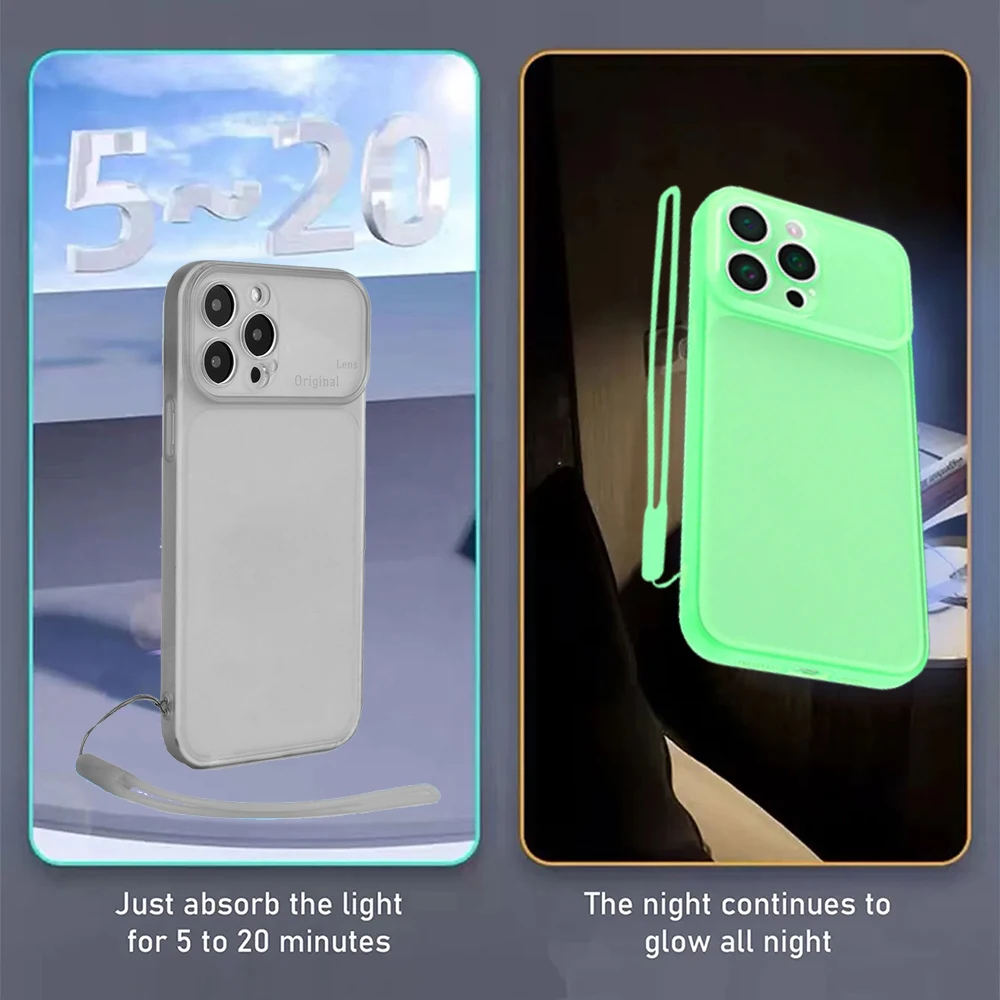 Luxury Night Green Transparent Luminous Phone Case - Clear Back Cover