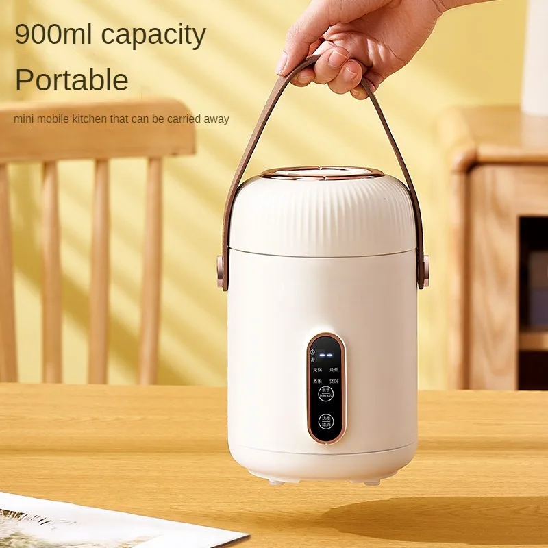 Electric Cooking Pot 220V 900ML Electric Stewing Cup Multi Cooker Portable Slow Cooker Mini Hot Pot Porridge Cooking Machine