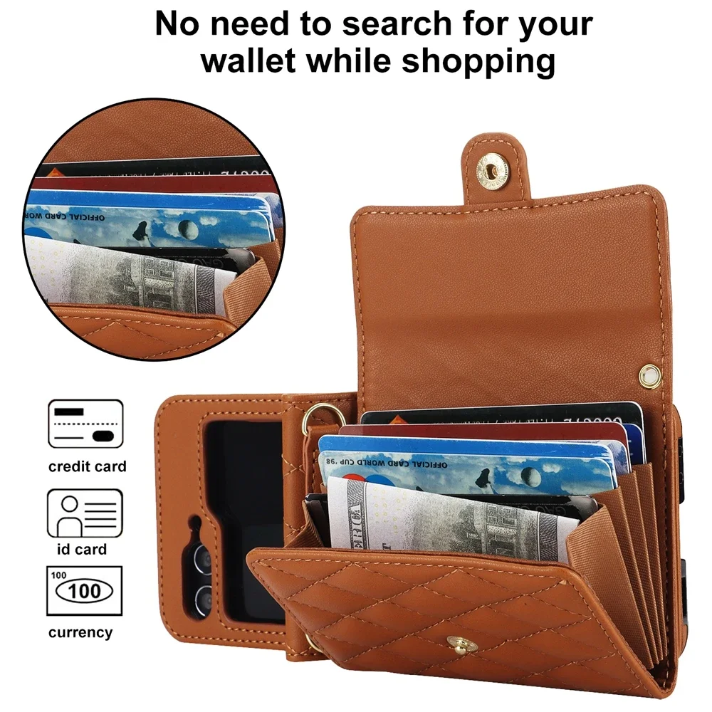 Luxurious Crossbody Leather Wallet Case with Lanyard and Card Holder