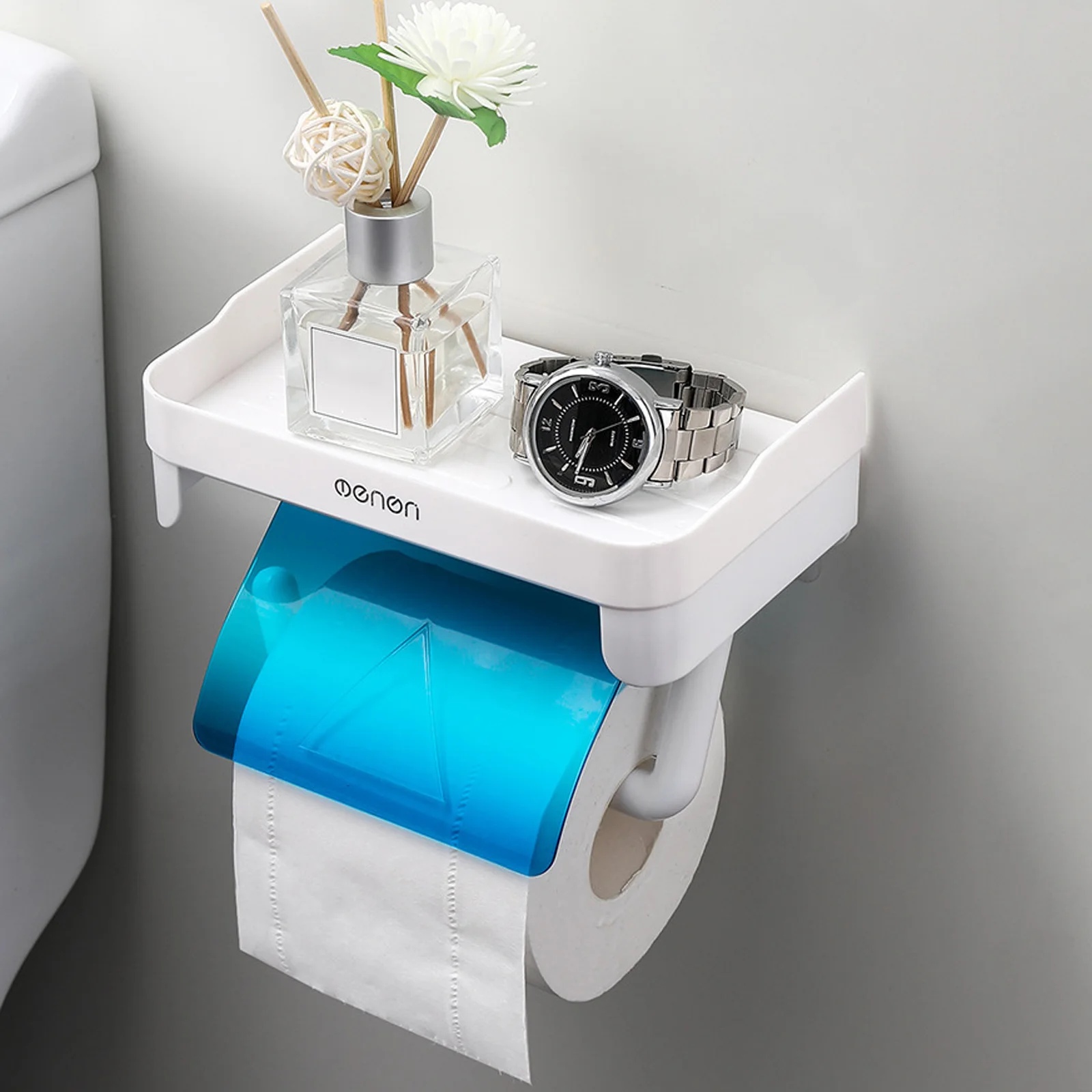 Toilet Paper Holder With Shelf Wall Mounted Toilet Paper Roll Holder Toilet  Tissue Holder For Bathroom Washroom