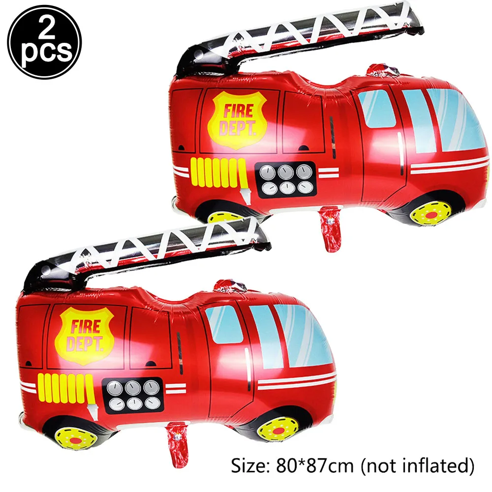 Firefighter Party Decoration Balloon Set - Fire Engine, Airplane & Ambulance Foil Balloons