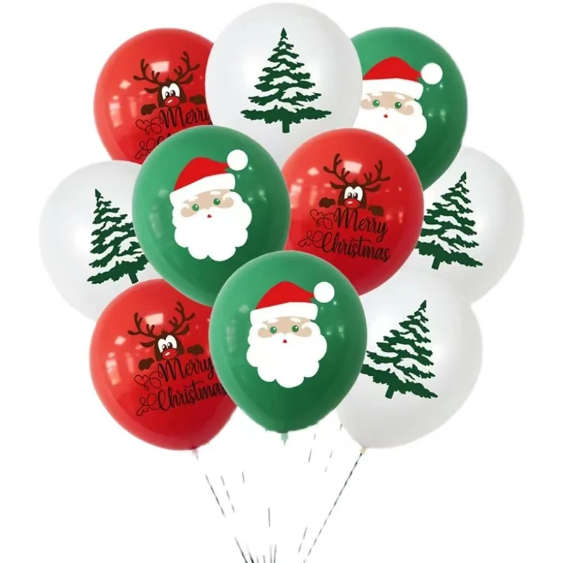 

100Pcs Santa Claus Christmas Balloons Christmas Party Decorate Balloons Elk Xmas Tree Balloons Mall Home Christmas Decoration