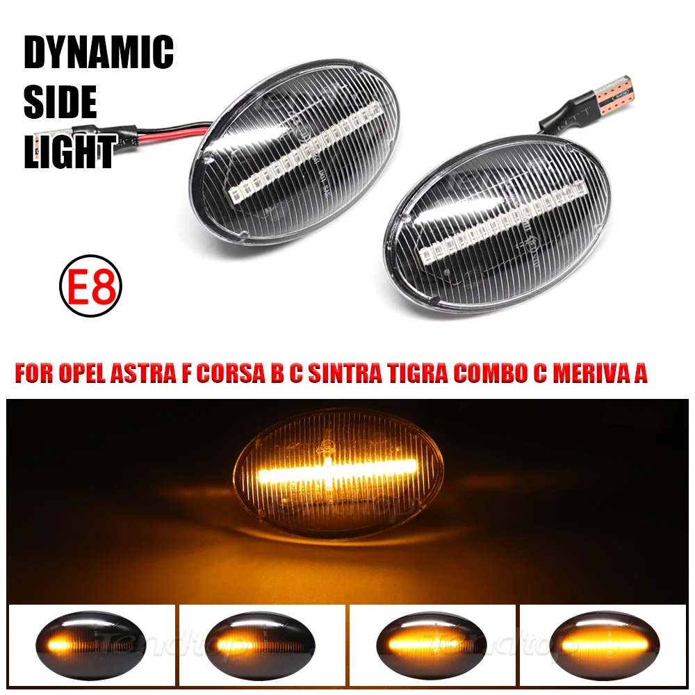 

Для Opel Combo C B Tigra A Astra F Meriva A Corsa C B Sintra Vita, динамический боковой маркер, флейта